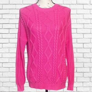 Hollister Pink Cable Knit Sweater